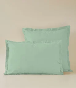 Taie d'oreiller coton vert fleur d'amandier