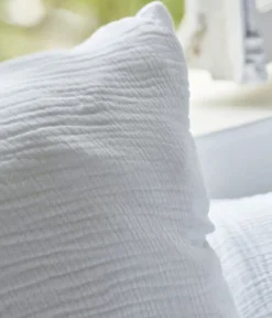 Taie d'oreiller gaze de coton blanc