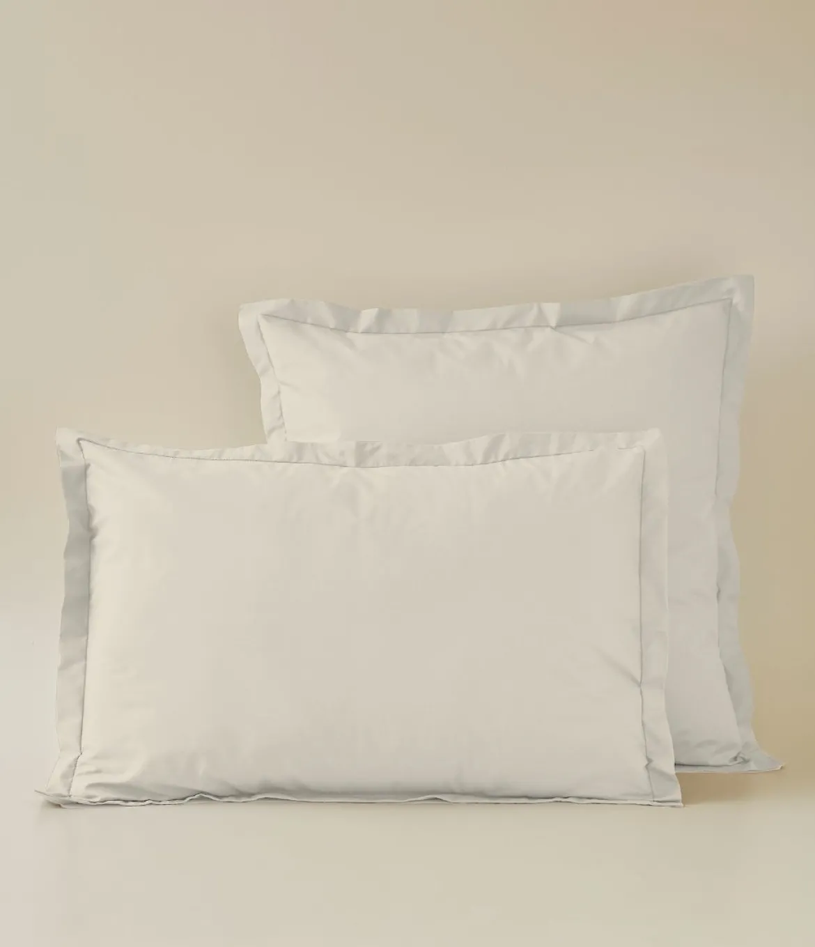 Taie d'oreiller percale beige pashmina