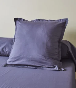 Taie d'oreiller percale gris basalt