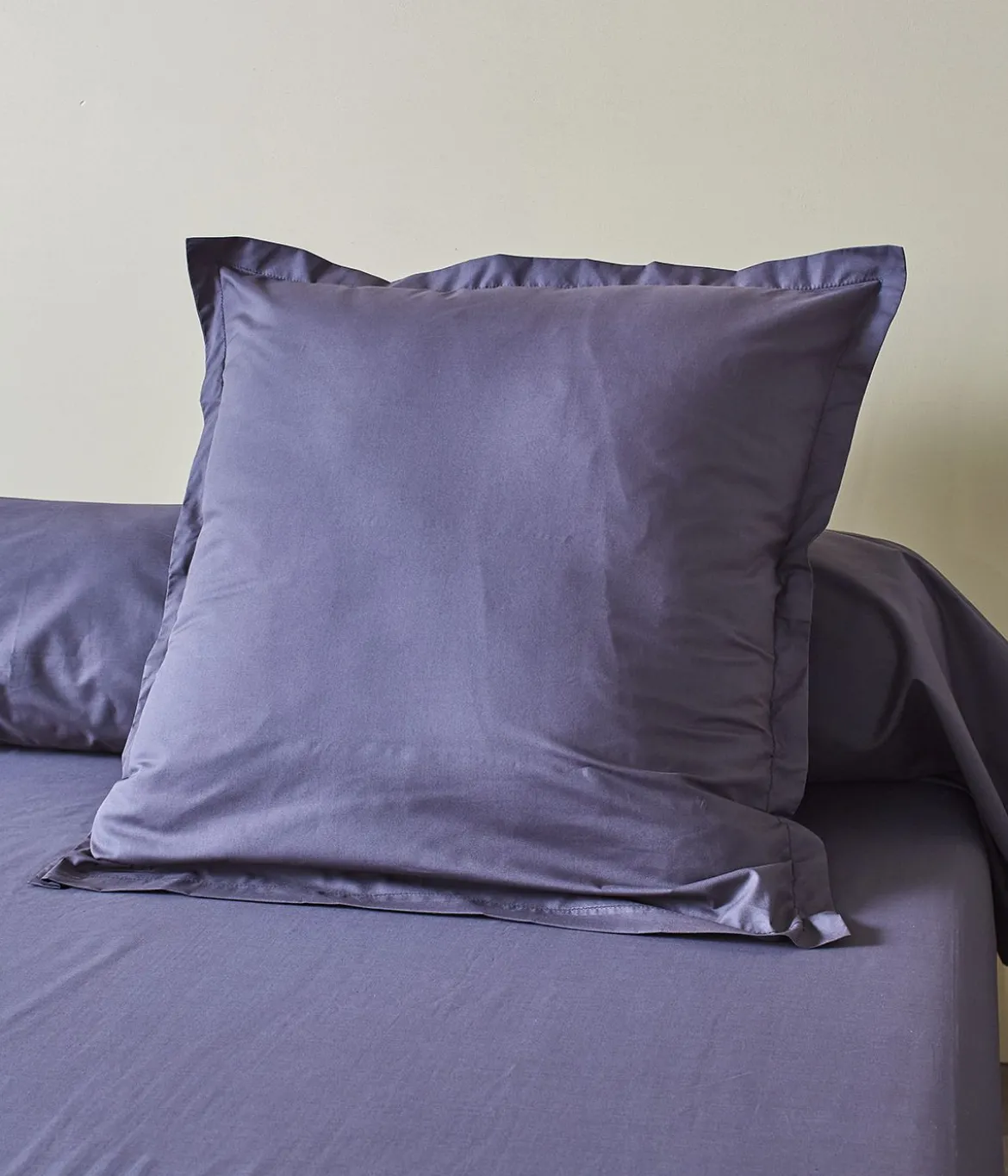 Taie d'oreiller percale gris basalt