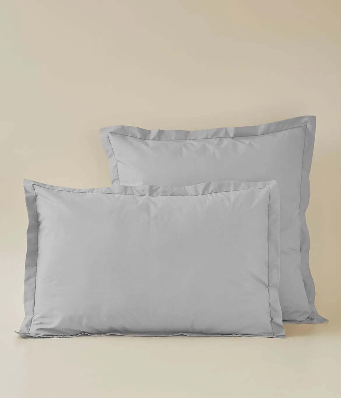 Taie d'oreiller percale gris duvet