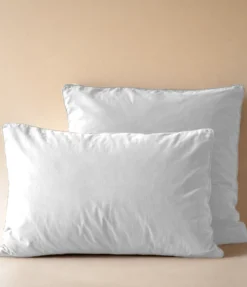 Taie d'oreiller percale lavée Blanc saline