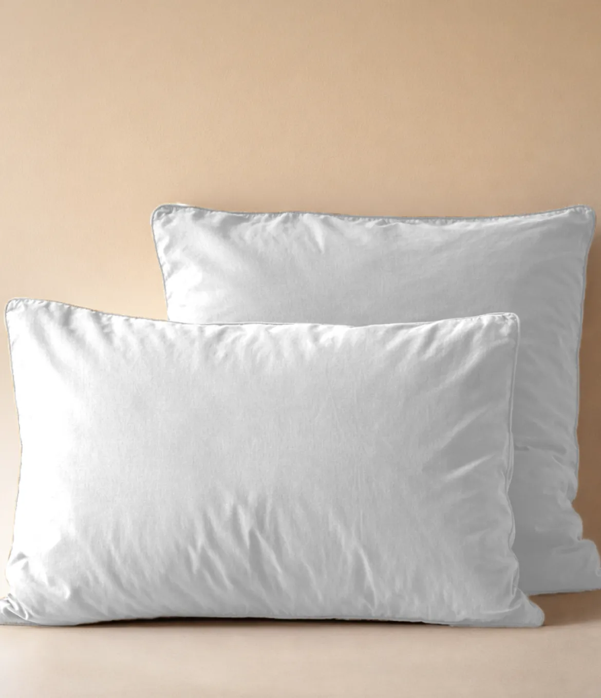 Taie d'oreiller percale lavée Blanc saline