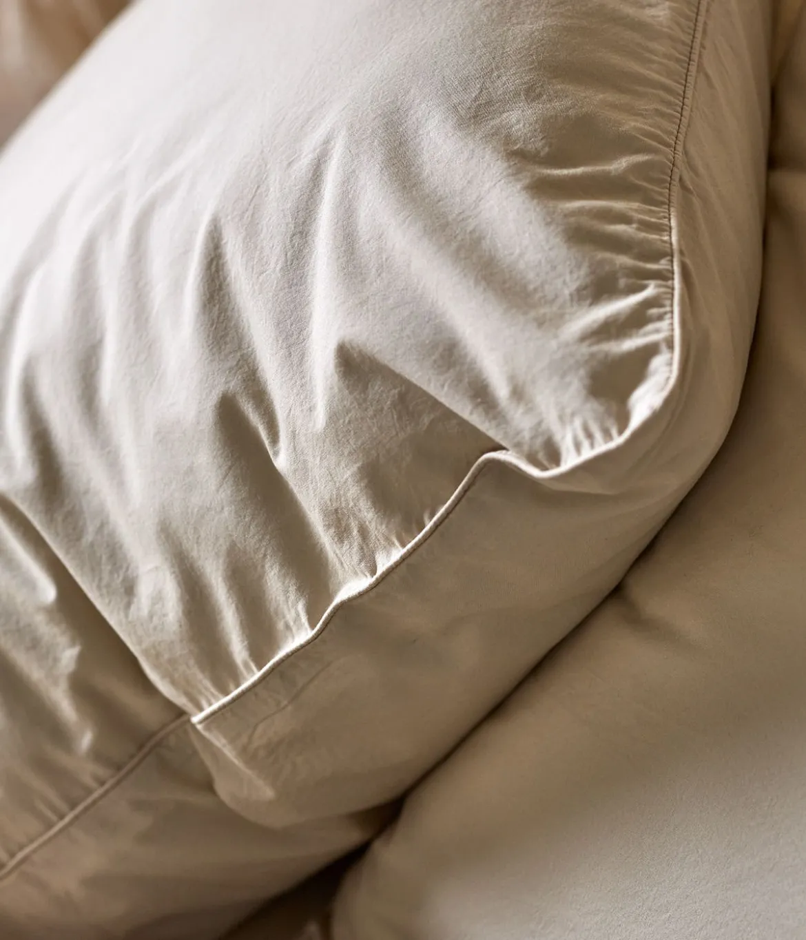 Taie d'oreiller percale lavéeBeige épeautre