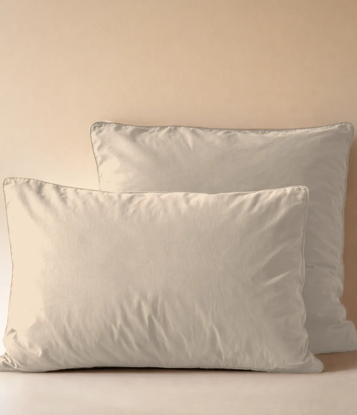 Taie d'oreiller percale lavéeBeige épeautre