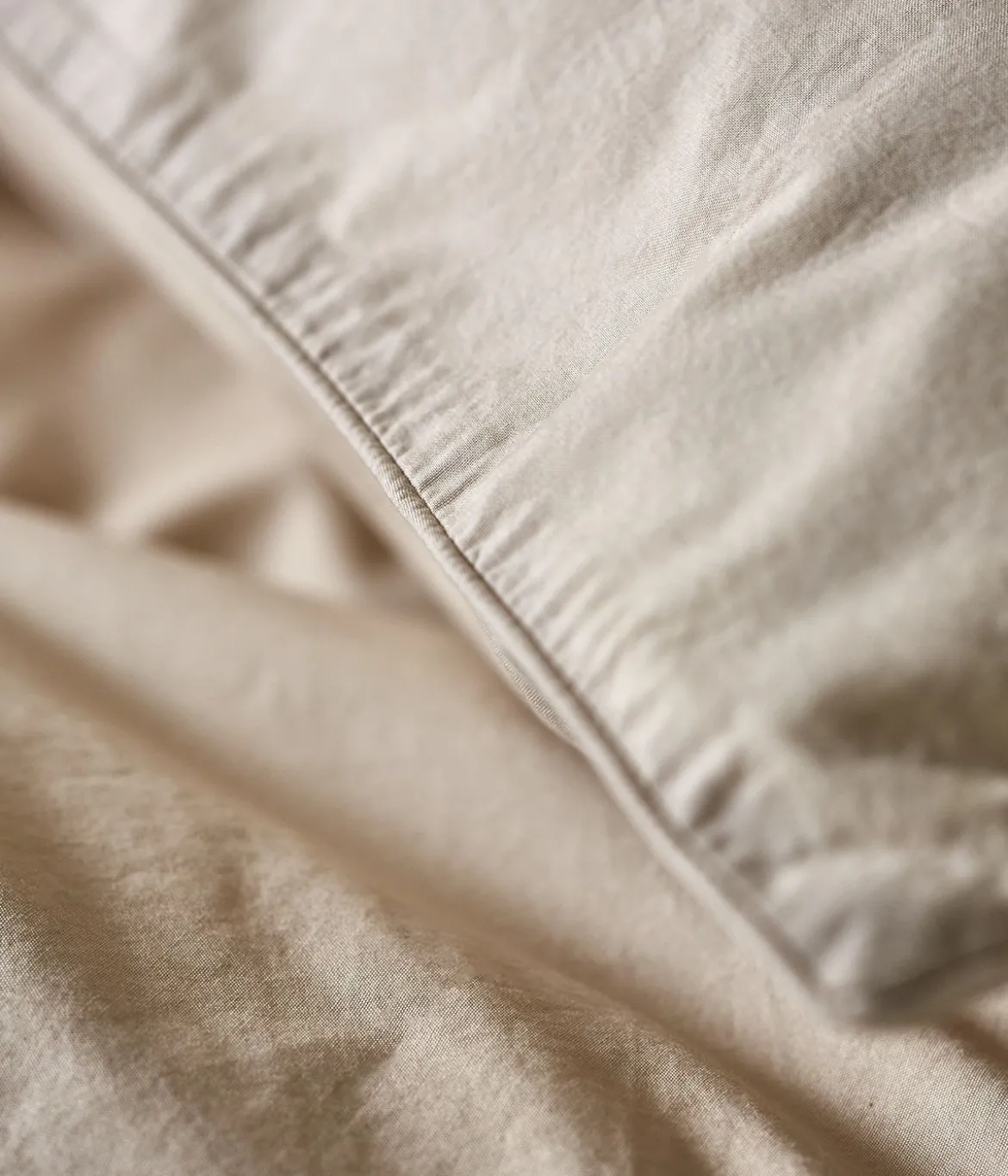 Taie d'oreiller percale lavéeBeige épeautre