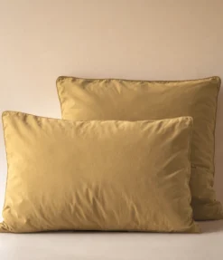 Taie d'oreiller percale lavée Marron cire