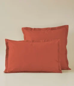 Taie d'oreiller percale orange étincelle