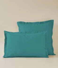 Taie d'oreiller percale vert émeraude