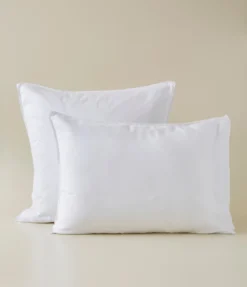 Taie d'oreiller satin de coton & Lyocell Tencel™ blanc douceur