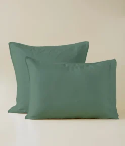 Taie d'oreiller satin de coton & Lyocell Tencel™ cyprès