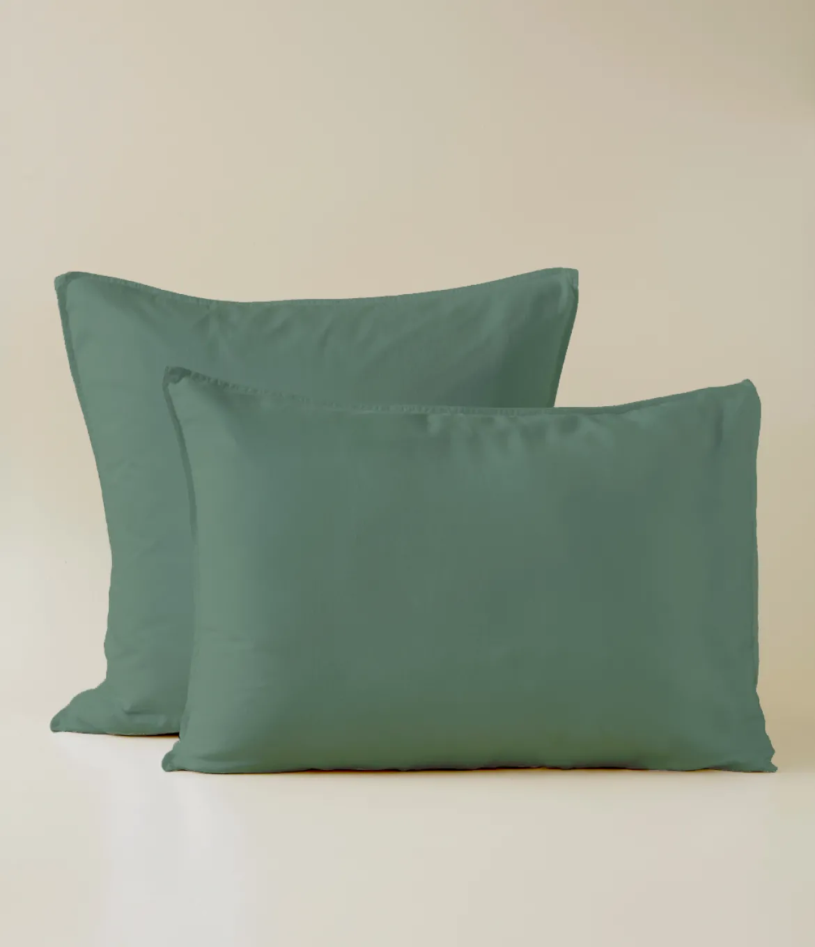 Taie d'oreiller satin de coton & Lyocell Tencel™ cyprès