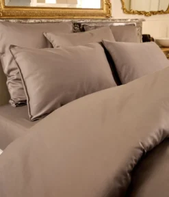 Taie d'oreiller satin de coton et Lyocell Tencel™ Noisette