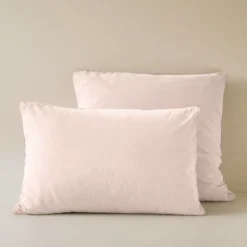 Taie percale lavée Rose nude