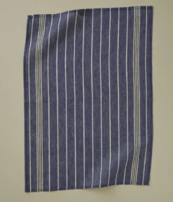 Torchon en lin Aux petits oignons bleu