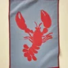 Torchon jacquard Bonne pêche bleu