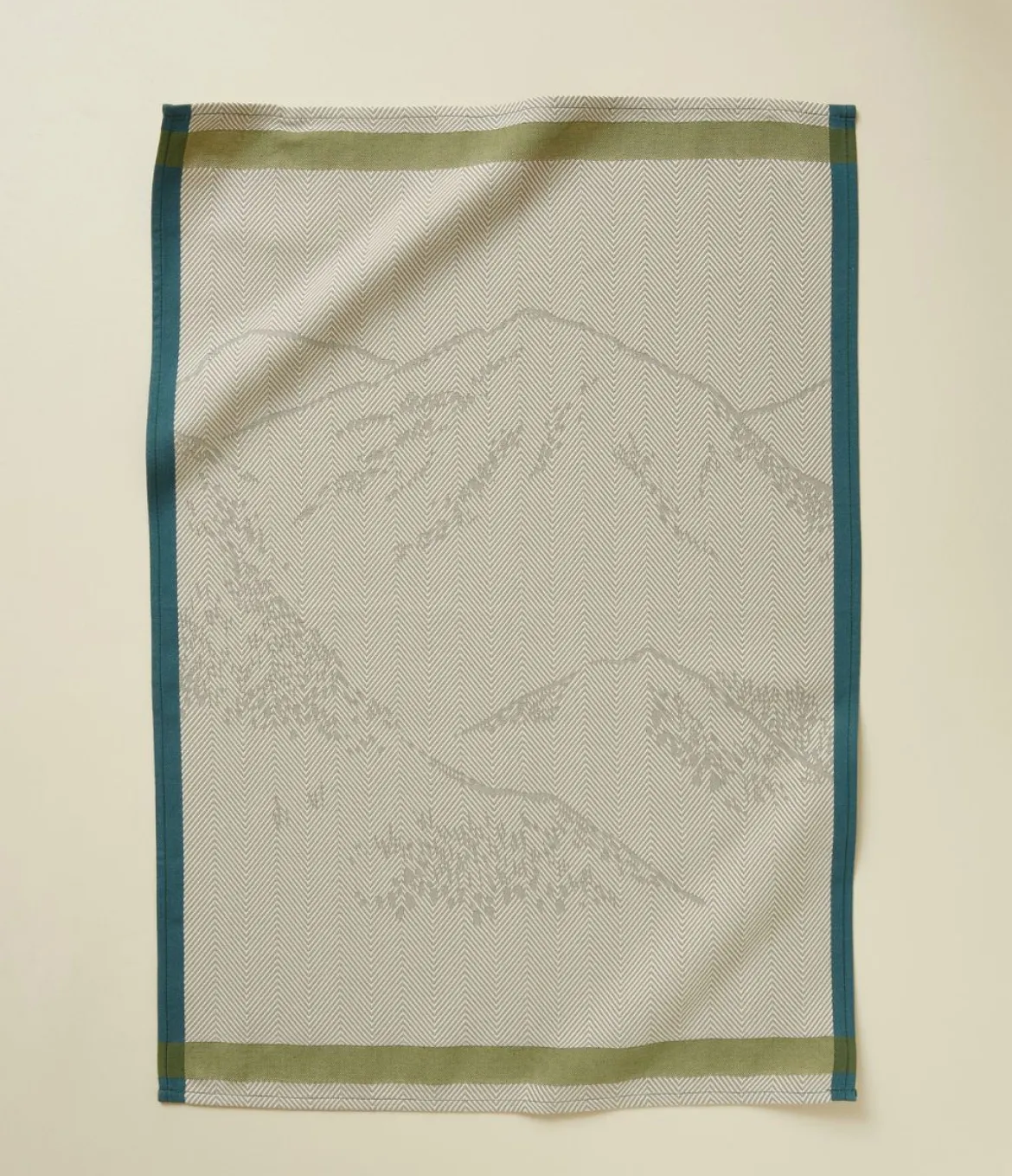 Torchon jacquard Grandeur nature kaki