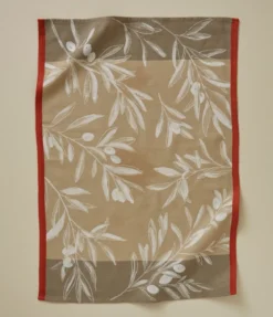 Torchon jacquard L'oliveraie naturel