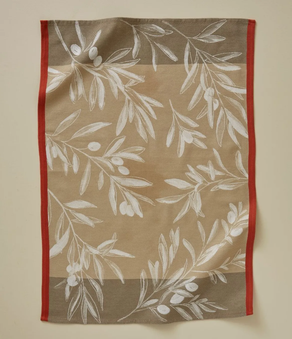 Torchon jacquard L'oliveraie naturel